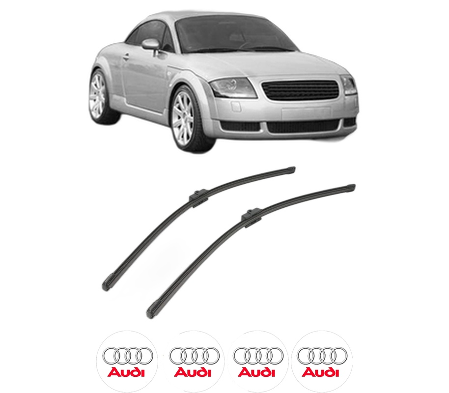 Set stergatoare auto AUDI TT (8N3) din 1998-2006, pentru parbriz auto, 2 bucati, Valeo Silencio Xtrm, din cauciuc siliconat rezistent, 4 Stickere Auto AUDI