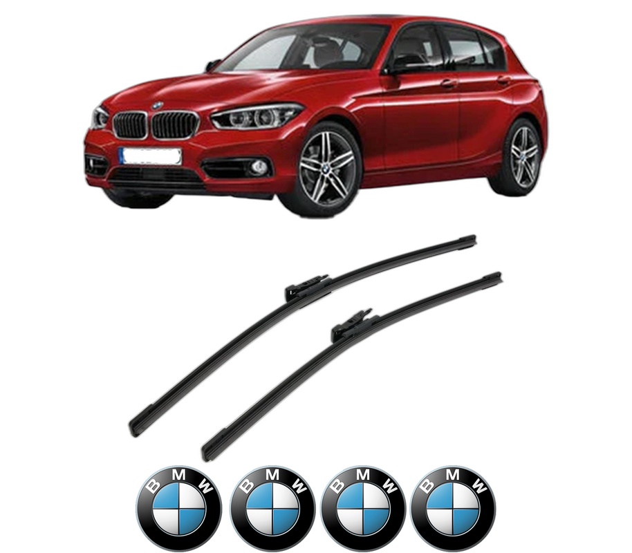 Set stergatoare auto BMW Seria 1 (F21) din 2011-2019, pentru parbriz auto, 2 bucati, Bosch Aerotwin, din cauciuc siliconat rezistent, 4 Stickere Auto BMW Seria