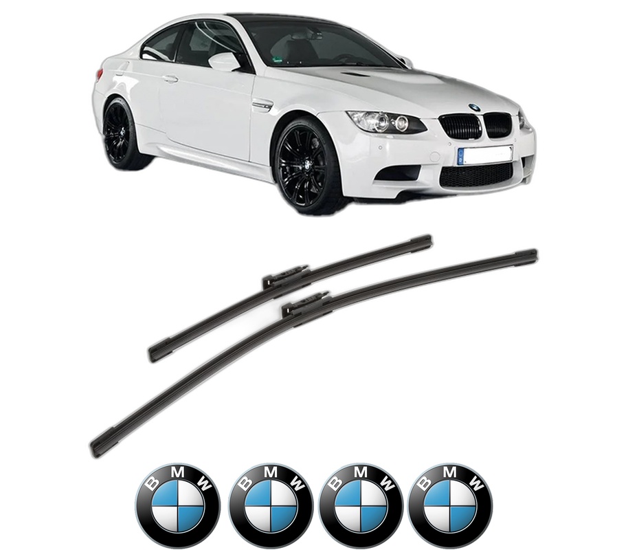 Set stergatoare auto BMW Seria 3 Coupe (E92) din 2006-2013, pentru parbriz auto, 2 bucati, Bosch Aerotwin, din cauciuc siliconat rezistent, 4 Stickere Auto BMW Seria