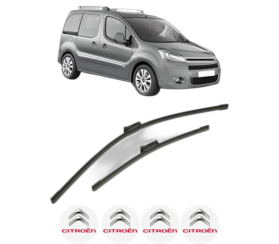 Set stergatoare auto CITROEN BERLINGO MULTISPACE (B9) din 2008-2021, pentru parbriz auto, 2 bucati, Bosch Aerotwin, din cauciuc siliconat rezistent, 4 Stickere Auto CITROEN