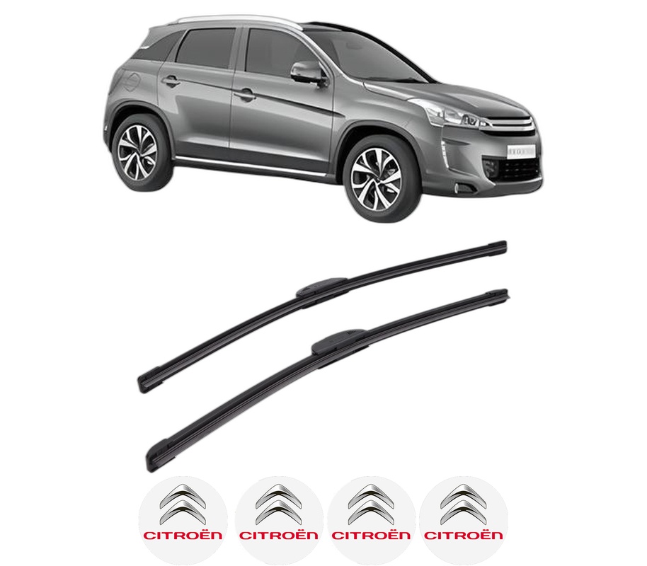 Set stergatoare auto CITROEN C4 AIRCROSS din 2012, pentru parbriz auto, 2 bucati, Bosch Aerotwin Retrofit, din cauciuc siliconat rezistent, 4 Stickere Auto CITROEN