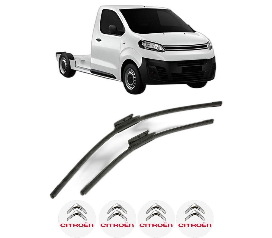 Set stergatoare auto CITROEN JUMPY III Platform/Chassis (V_) din 2016-2023, pentru parbriz auto, 2 bucati, Bosch Aerotwin, din cauciuc siliconat rezistent, 4 Stickere Auto CITROEN