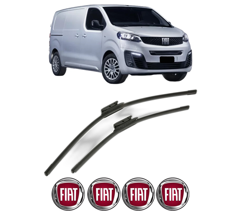 Set stergatoare auto FIAT SCUDO Van din 2022-2025, pentru parbriz auto, 2 bucati, Bosch Aerotwin, din cauciuc siliconat rezistent, 4 Stickere Auto FIAT