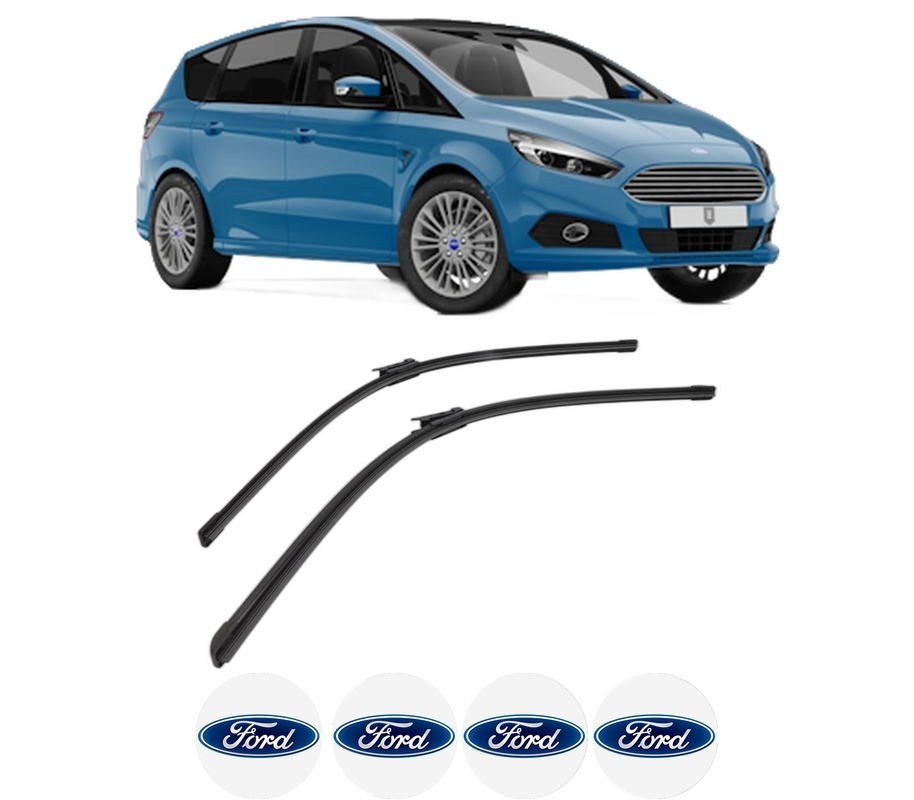 Set stergatoare auto FORD GALAXY III (CK) din 2015-2021, pentru parbriz auto, 2 bucati, Bosch Aerotwin, din cauciuc siliconat rezistent, 4 Stickere Auto FORD