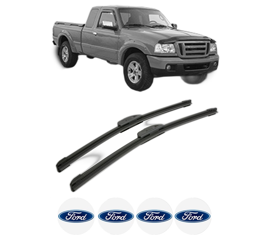 Set stergatoare auto FORD RANGER (ET) din 2006, pentru parbriz auto, 2 bucati, Bosch Aerotwin Retrofit, din cauciuc siliconat rezistent, 4 Stickere Auto FORD