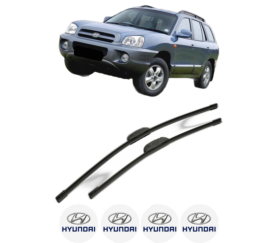 Set stergatoare auto HYUNDAI SANTA FÉ II SUV Van (CM) din 2005-2009, pentru parbriz auto, 2 bucati, Bosch Aerotwin Retrofit, din cauciuc siliconat rezistent, 4 Stickere Auto HYUNDAI