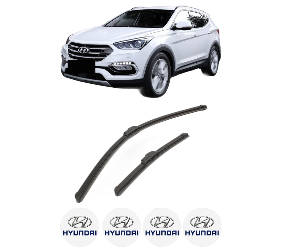 Set stergatoare auto HYUNDAI SANTA FÉ III SUV Van (DM) din 2015, pentru parbriz auto, 2 bucati, Bosch Aerotwin Retrofit, din cauciuc siliconat rezistent, 4 Stickere Auto HYUNDAI