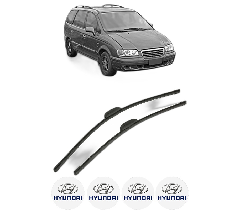 Set stergatoare auto HYUNDAI TRAJET Box Body/MPV (FO) din 1999-2004, pentru parbriz auto, 2 bucati, Bosch Aerotwin Retrofit, din cauciuc siliconat rezistent, 4 Stickere Auto HYUNDAI