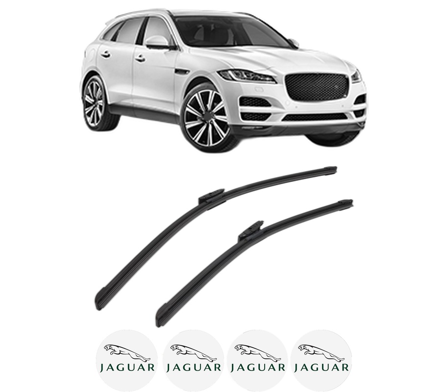Set stergatoare auto JAGUAR F-PACE (X761) din 2015-2023, pentru parbriz auto, 2 bucati, Bosch Aerotwin Multi, din cauciuc siliconat rezistent, 4 Stickere Auto JAGUAR