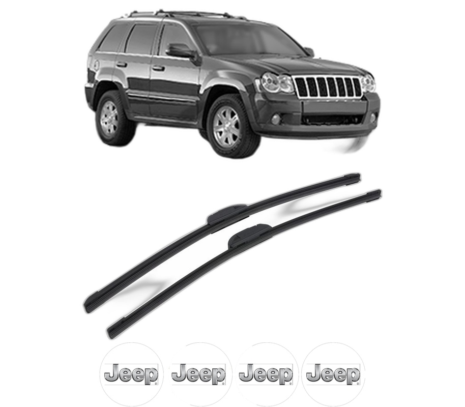 Set stergatoare auto JEEP GRAND CHEROKEE III (WH, WK) din 2004-2011, pentru parbriz auto, 2 bucati, Bosch Aerotwin Retrofit, din cauciuc siliconat rezistent, 4 Stickere Auto JEEP