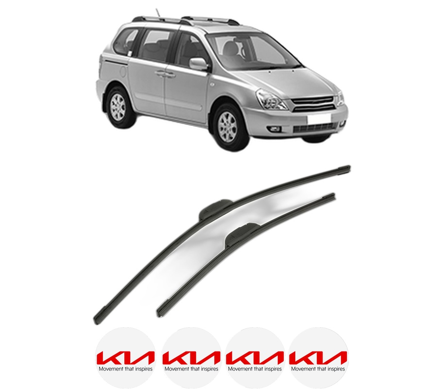 Set stergatoare auto KIA CARNIVAL / GRAND CARNIVAL III (VQ) din 2006-2015, pentru parbriz auto, 2 bucati, Bosch Aerotwin Retrofit, din cauciuc siliconat rezistent, 4 Stickere Auto KIA