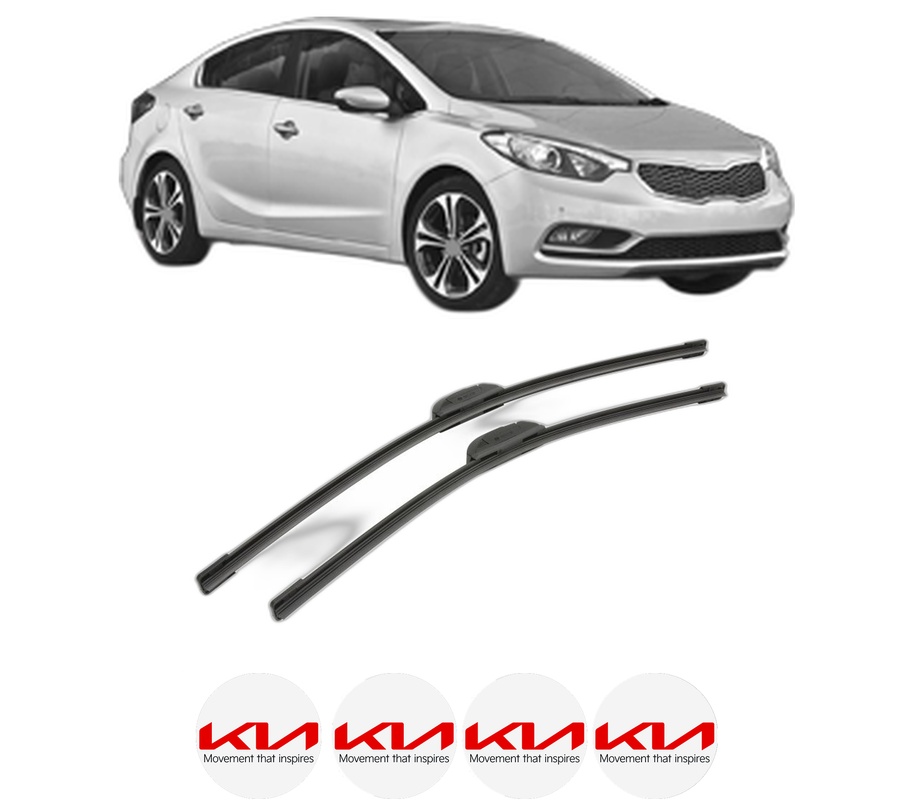 Set stergatoare auto KIA CERATO III Saloon (YD) din 2013-2018, pentru parbriz auto, 2 bucati, Bosch Aerotwin Retrofit, din cauciuc siliconat rezistent, 4 Stickere Auto KIA