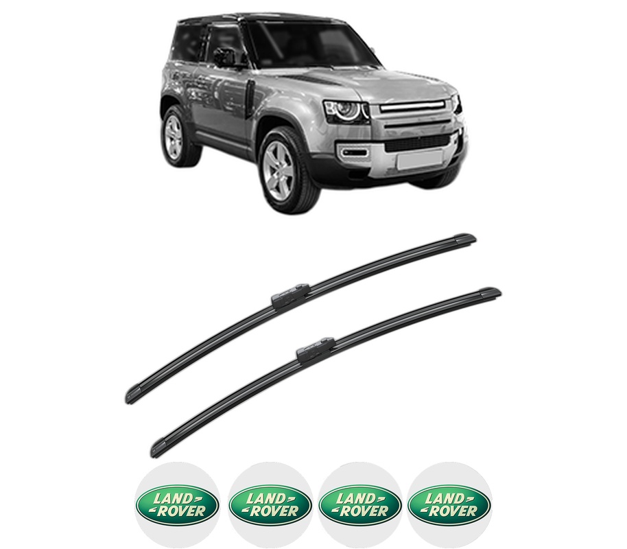 Set stergatoare auto LAND ROVER DEFENDER Station Wagon (L663) din 2019-2023, pentru parbriz auto, 2 bucati, Bosch Aerotwin, din cauciuc siliconat rezistent, 4 Stickere Auto LAND ROVER