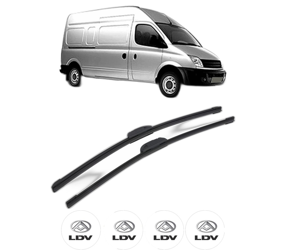Set stergatoare auto LDV MAXUS Van din 2005-2009, pentru parbriz auto, 2 bucati, Bosch Aerotwin Retrofit, din cauciuc siliconat rezistent, 4 Stickere Auto LDV