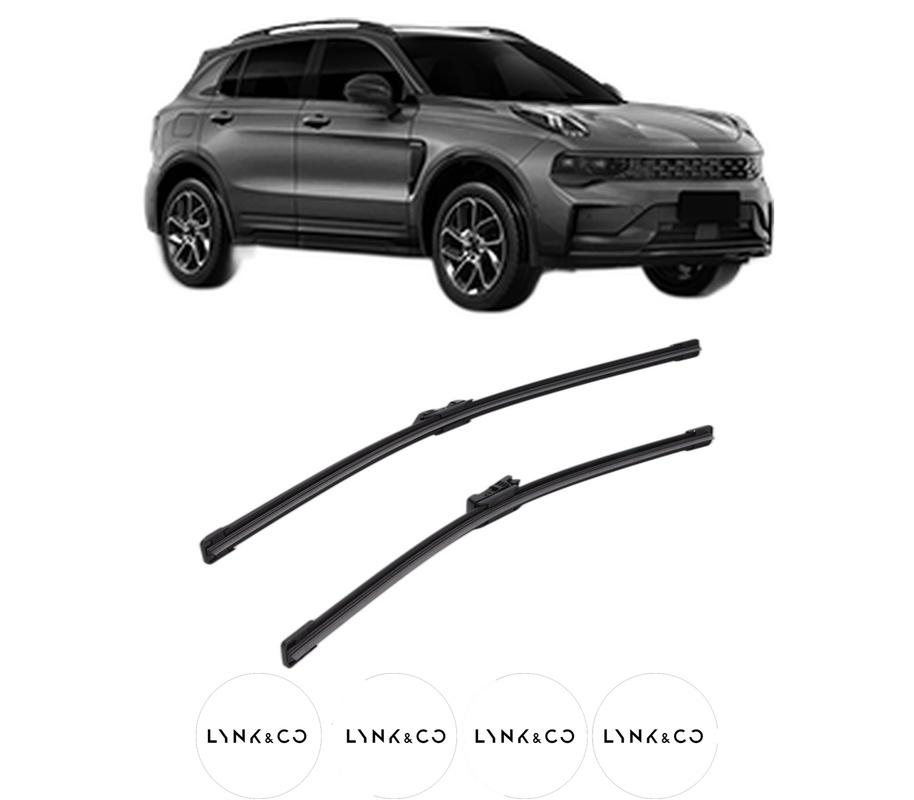 Set stergatoare auto LYNK & CO 01 din 2024, pentru parbriz auto, 2 bucati, Bosch Aerotwin, din cauciuc siliconat rezistent, 4 Stickere Auto LYNK & CO