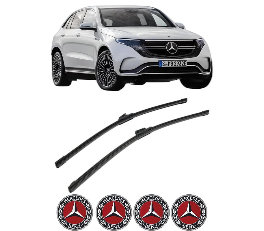 Set stergatoare auto MERCEDES-BENZ EQC (N293) din 2019-2023, pentru parbriz auto, 2 bucati, Bosch Aerotwin, din cauciuc siliconat rezistent, 4 Stickere Auto MERCEDES-BENZ
