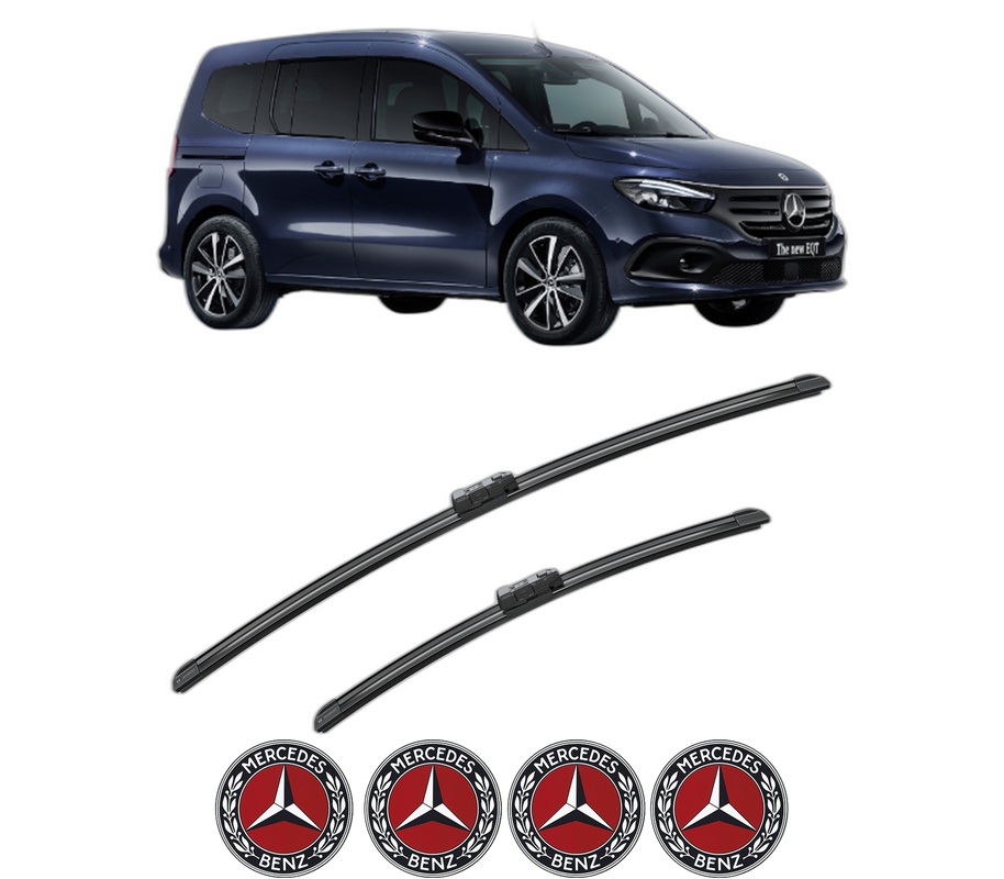 Set stergatoare auto MERCEDES-BENZ EQT (W420) din 2023, pentru parbriz auto, 2 bucati, Bosch Aerotwin, din cauciuc siliconat rezistent, 4 Stickere Auto MERCEDES-BENZ