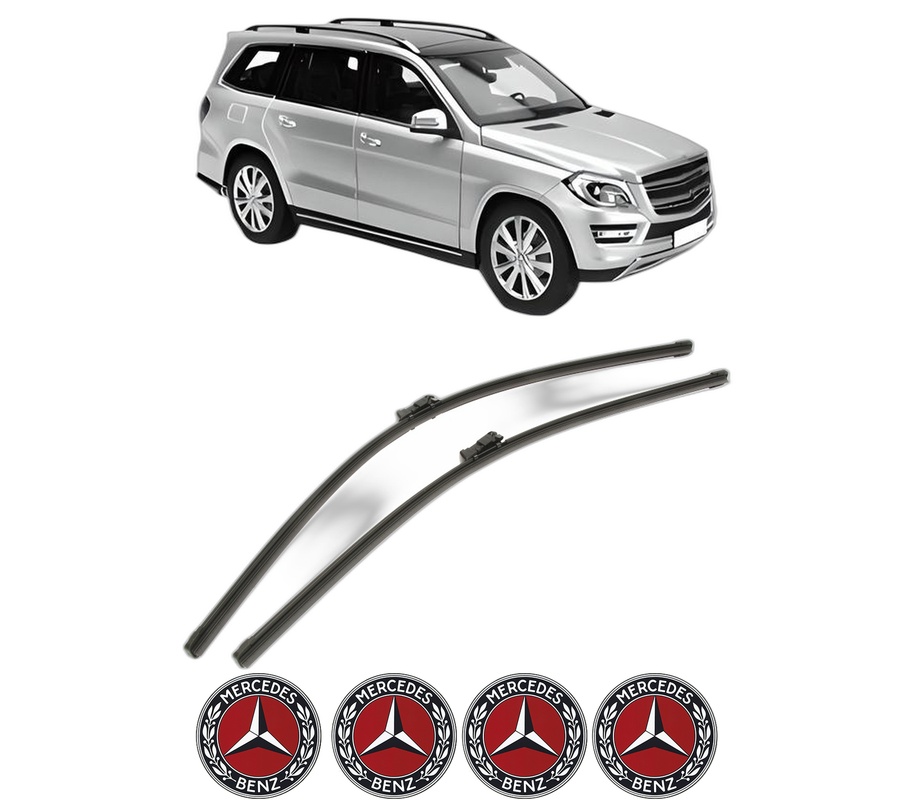 Set stergatoare auto MERCEDES-BENZ GL-CLASS (X166) din 2012-2015, pentru parbriz auto, 2 bucati, Bosch Aerotwin, din cauciuc siliconat rezistent, 4 Stickere Auto MERCEDES-BENZ