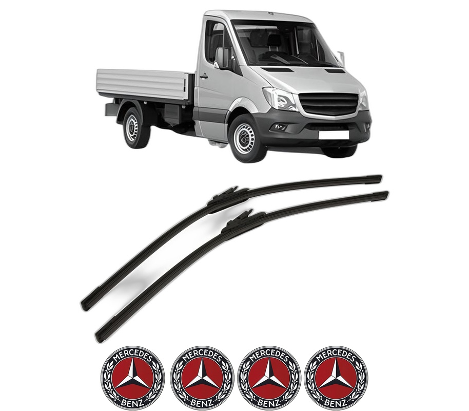 Set stergatoare auto MERCEDES-BENZ SPRINTER 3-t Platform/Chassis (B906) din 2006-2018, pentru parbriz auto, 2 bucati, Bosch Aerotwin, din cauciuc siliconat rezistent, 4 Stickere Auto MERCEDES-BENZ