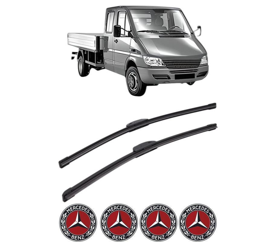 Set stergatoare auto MERCEDES-BENZ SPRINTER 5-t Platform/Chassis (B905) din 2001, pentru parbriz auto, 2 bucati, Bosch Aerotwin Retrofit, din cauciuc siliconat rezistent, 4 Stickere Auto MERCEDES-BENZ