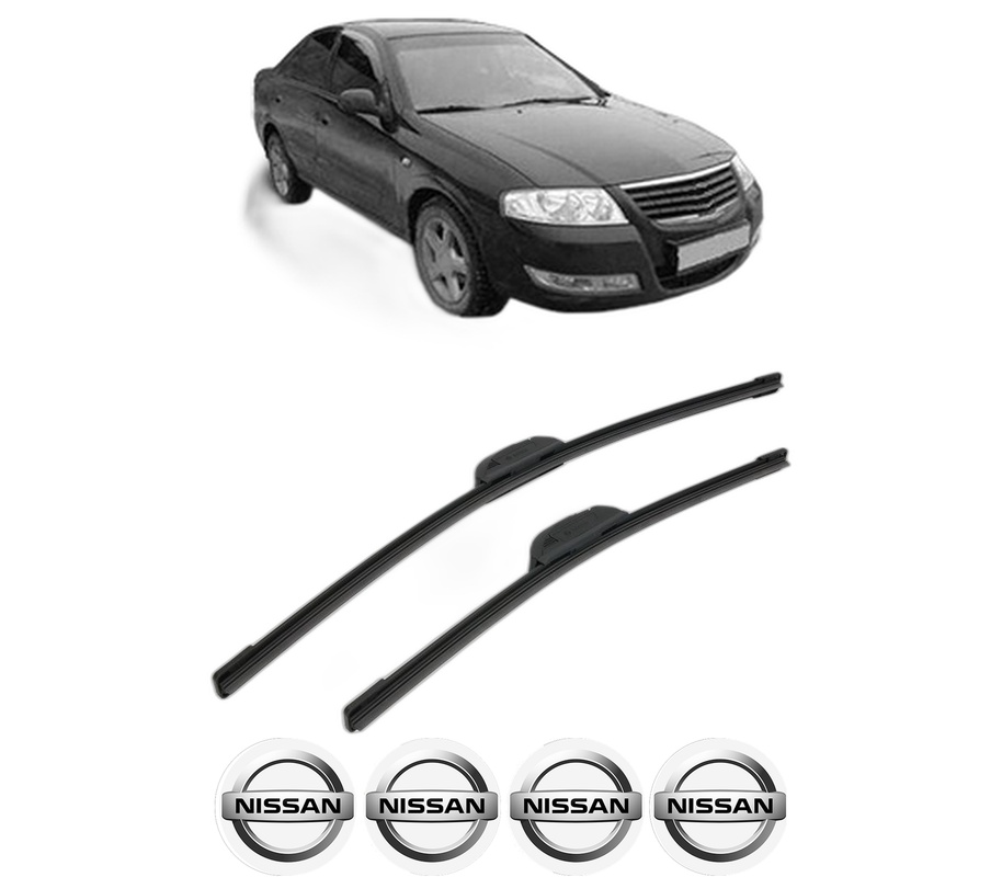 Set stergatoare auto NISSAN ALMERA Classic (B10) din 2006, pentru parbriz auto, 2 bucati, Bosch Aerotwin Retrofit, din cauciuc siliconat rezistent, 4 Stickere Auto NISSAN
