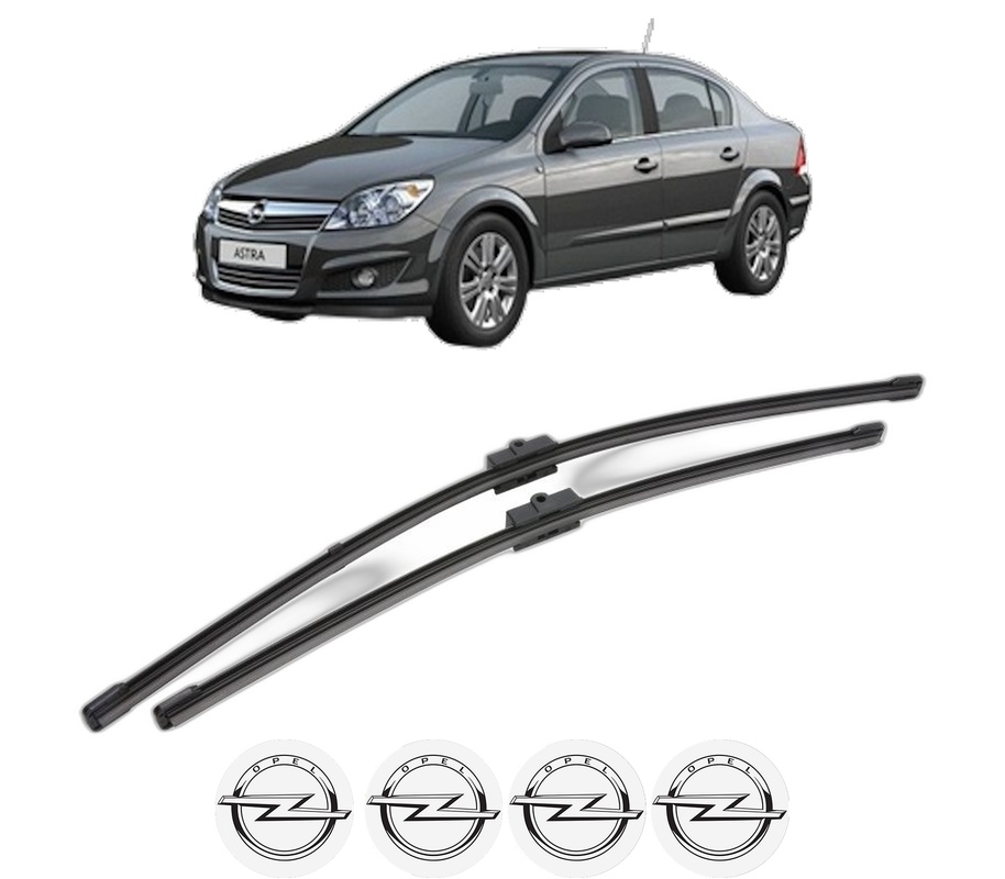 Set stergatoare auto OPEL ASTRA H CLASSIC Saloon (A04) din 2009-2014, pentru parbriz auto, 2 bucati, Valeo Silencio Xtrm, din cauciuc siliconat rezistent, 4 Stickere Auto OPEL