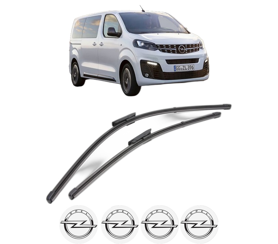 Set stergatoare auto OPEL ZAFIRA LIFE Bus (K0) din 2019-2024, pentru parbriz auto, 2 bucati, Valeo Silencio Xtrm, din cauciuc siliconat rezistent, 4 Stickere Auto OPEL