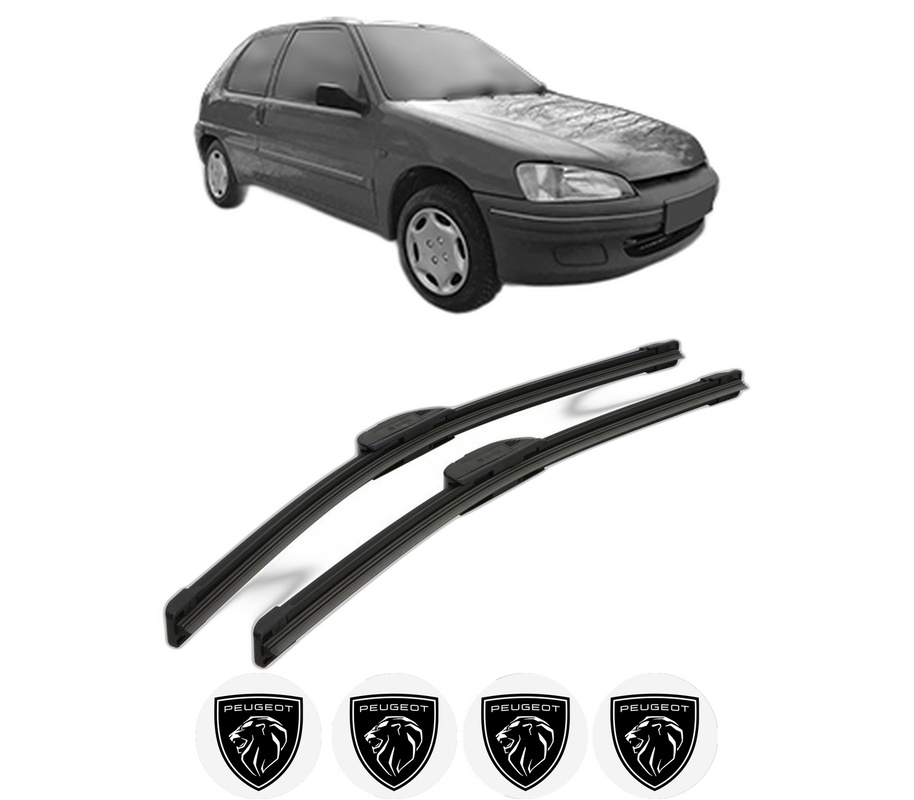 Set stergatoare auto PEUGEOT 106 Van II Hatchback Van (1S_) din 1996, pentru parbriz auto, 2 bucati, Bosch Aerotwin Retrofit, din cauciuc siliconat rezistent, 4 Stickere Auto PEUGEOT