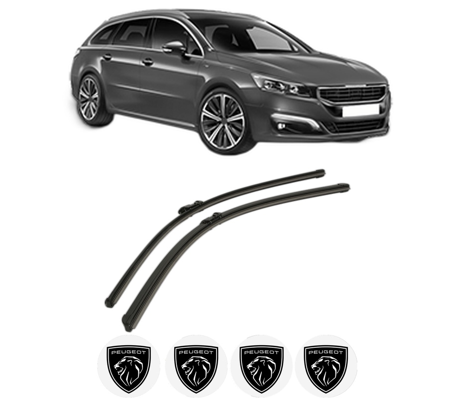 Set stergatoare auto PEUGEOT 508 SW I (8E_) din 2010-2018, pentru parbriz auto, 2 bucati, Bosch Aerotwin, din cauciuc siliconat rezistent, 4 Stickere Auto PEUGEOT