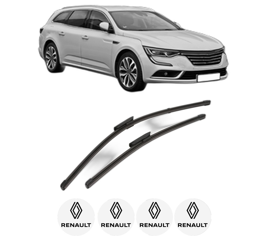 Set stergatoare auto RENAULT TALISMAN Grandtour (KP_) din 2016-2022, pentru parbriz auto, 2 bucati, Valeo Silencio Xtrm, din cauciuc siliconat rezistent, 4 Stickere Auto RENAULT