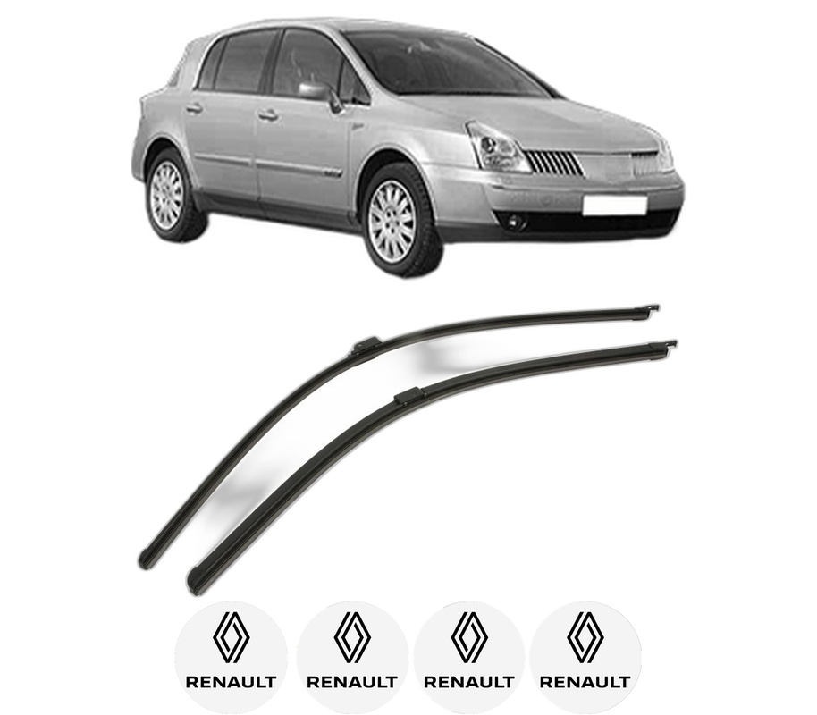 Set stergatoare auto RENAULT VEL SATIS (BJ0_) din 2002-2009, pentru parbriz auto, 2 bucati, Bosch Aerotwin, din cauciuc siliconat rezistent, 4 Stickere Auto RENAULT
