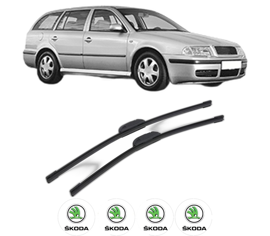 Set stergatoare auto SKODA OCTAVIA I Combi (1U5) din 1998-2002, pentru parbriz auto, 2 bucati, Bosch Aerotwin Retrofit, din cauciuc siliconat rezistent, 4 Stickere Auto SKODA