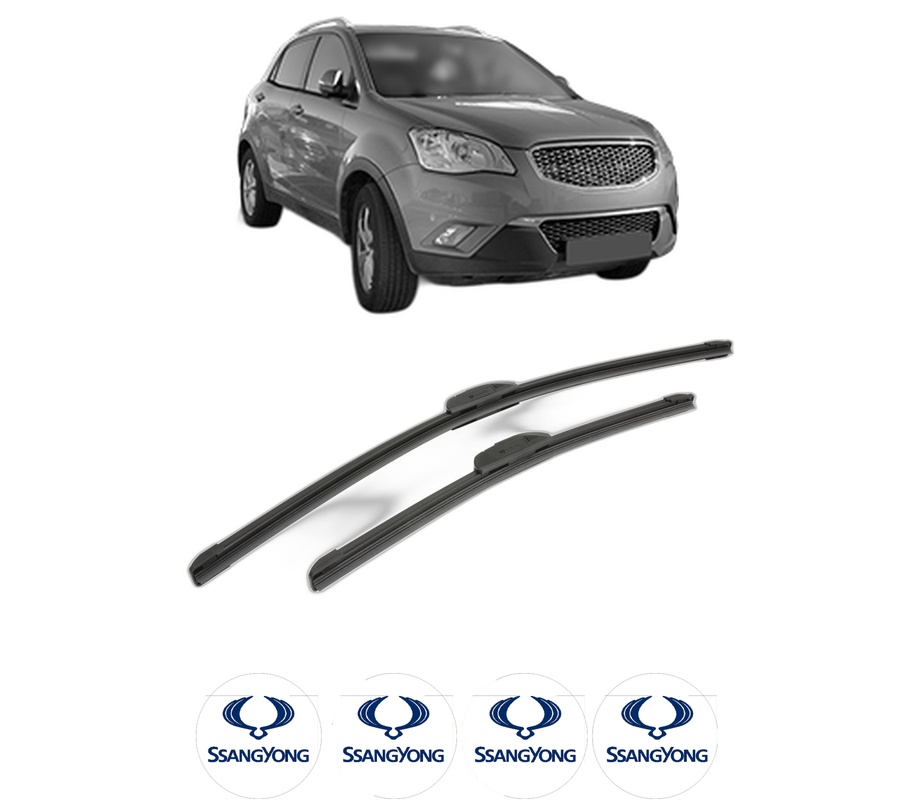 Set stergatoare auto SSANGYONG KORANDO VAN din 2015, pentru parbriz auto, 2 bucati, Bosch Aerotwin Retrofit, din cauciuc siliconat rezistent, 4 Stickere Auto SSANGYONG