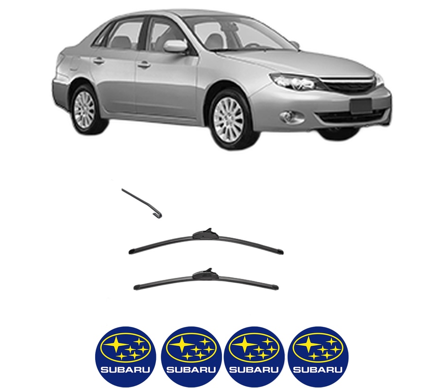 Set stergatoare auto SUBARU IMPREZA Saloon (GJ_) din 2012-2016, pentru parbriz auto, 2 bucati, Valeo Silencio, din cauciuc siliconat rezistent, 4 Stickere Auto SUBARU