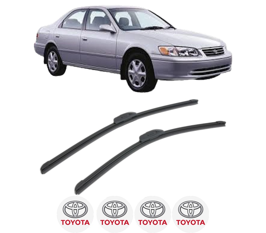 Set stergatoare auto TOYOTA CAMRY Saloon (_V3_) din 2001-2006, pentru parbriz auto, 2 bucati, Bosch Aerotwin Retrofit, din cauciuc siliconat rezistent, 4 Stickere Auto TOYOTA