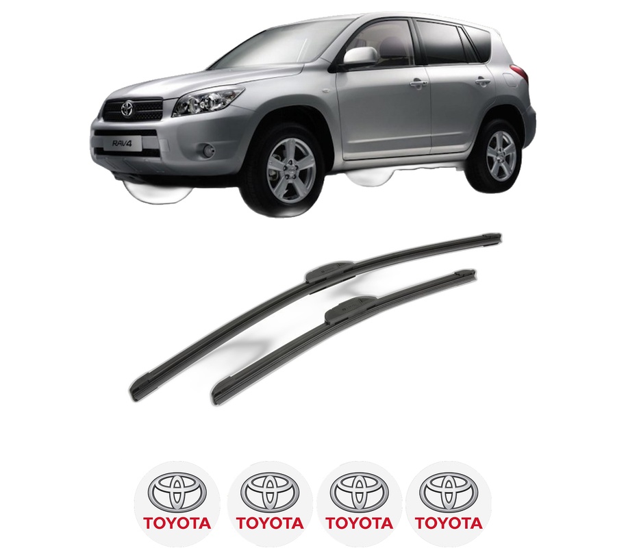 Set stergatoare auto TOYOTA RAV 4 III (_A3_) din 2005-2013, pentru parbriz auto, 2 bucati, Bosch Aerotwin Retrofit, din cauciuc siliconat rezistent, 4 Stickere Auto TOYOTA