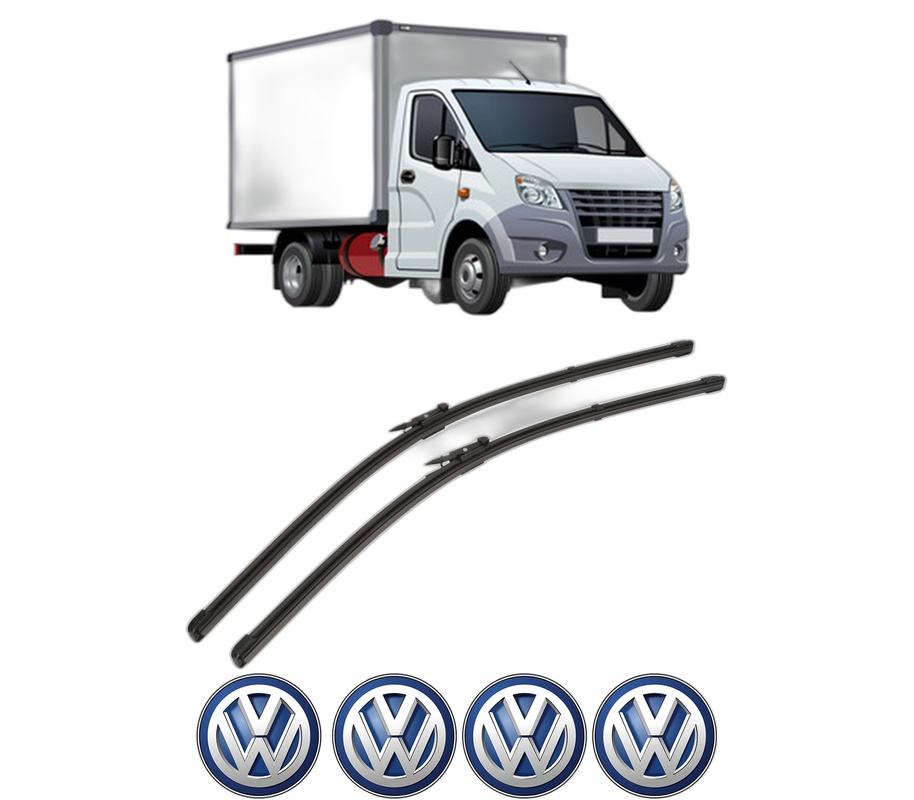 Set stergatoare auto Volkswagen CRAFTER 30-50 Van (2E_) din 2006-2016, pentru parbriz auto, 2 bucati, Valeo Silencio Xtrm, din cauciuc siliconat rezistent, 4 Stickere Auto Volkswagen