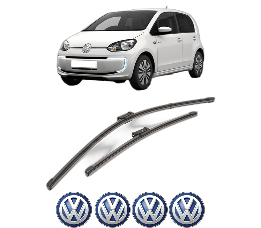 Set stergatoare auto Volkswagen LOAD UP! (121, 122, BL1, BL2) din 2012-2020, pentru parbriz auto, 2 bucati, Valeo Silencio Xtrm, din cauciuc siliconat rezistent, 4 Stickere Auto Volkswagen