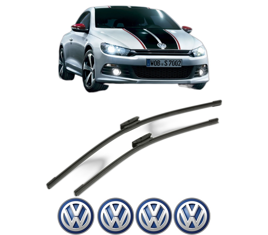 Set stergatoare auto Volkswagen SCIROCCO Van (137) din 2009-2014, pentru parbriz auto, 2 bucati, Bosch Aerotwin Multi, din cauciuc siliconat rezistent, 4 Stickere Auto Volkswagen