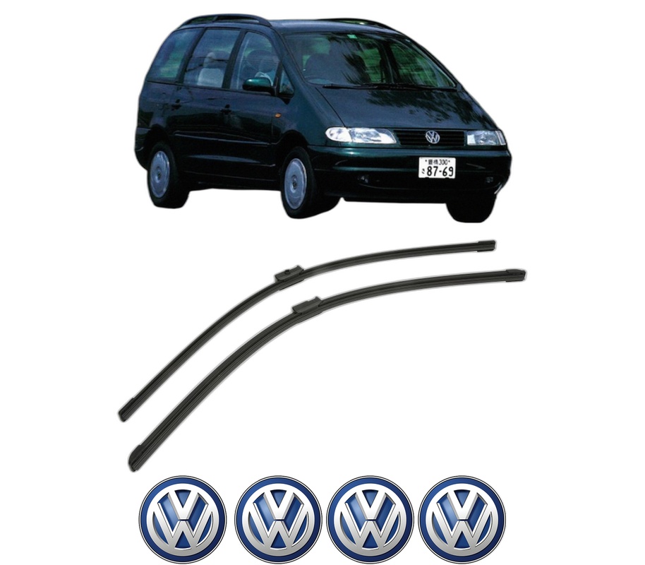 Set stergatoare auto Volkswagen SHARAN VAN (7M_) din 1996-2010, pentru parbriz auto, 2 bucati, Bosch Aerotwin, din cauciuc siliconat rezistent, 4 Stickere Auto Volkswagen