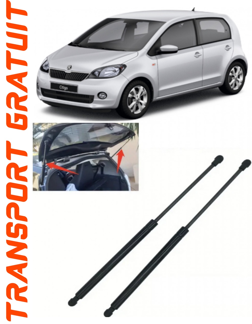 Set 2 amortizoare Haion portbagaj pentru masina SKODA Citigo