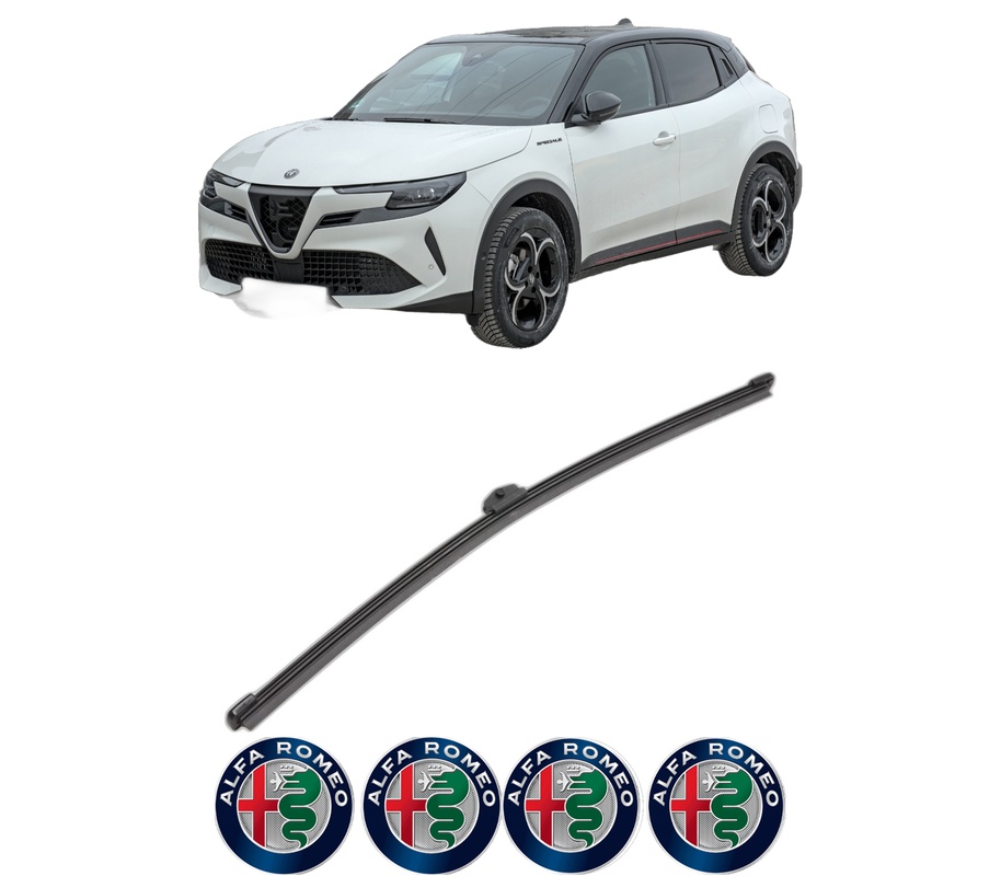 Stergator lamela spate ALFA ROMEO JUNIOR (626_, 627_) din 2024, pentru luneta auto, Valeo Silencio Xtrm, din cauciuc siliconat rezistent, 4 Stickere Auto ALFA ROMEO