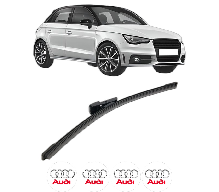 Stergator lamela spate AUDI A1 Sportback (8XA, 8XF) din 2011 - 2018, pentru luneta auto, Bosch Aerotwin, din cauciuc siliconat rezistent, 4 Stickere Auto AUDI