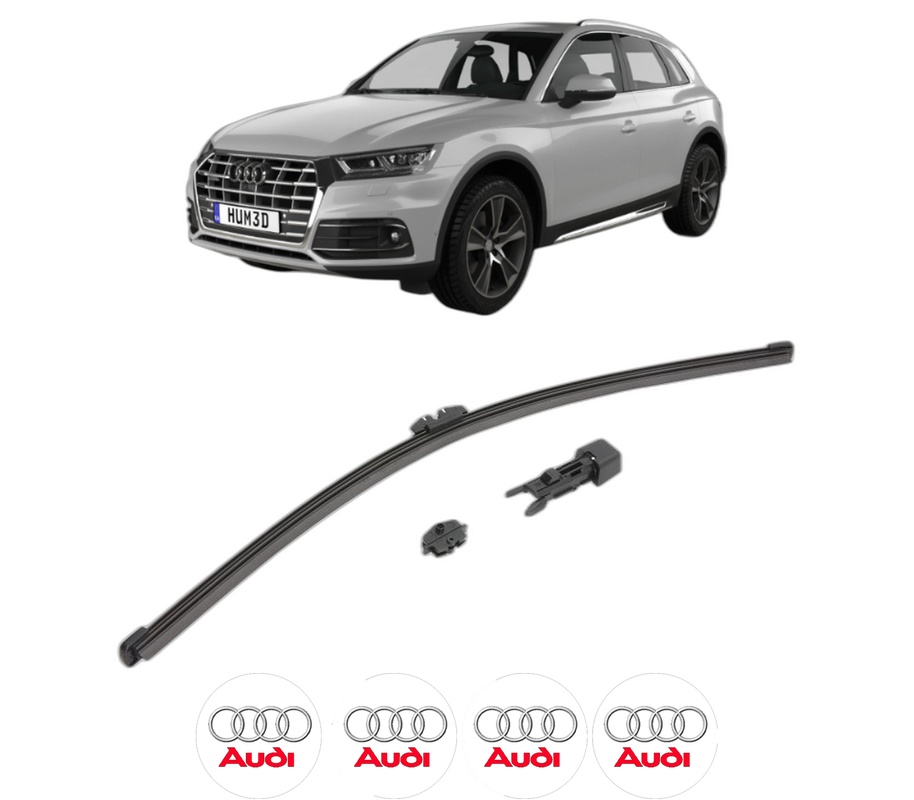 Stergator lamela spate AUDI Q5 (FYB, FYG) din 2016 - 2020, pentru luneta auto, Valeo HydroConnect, din cauciuc siliconat rezistent, 4 Stickere Auto AUDI