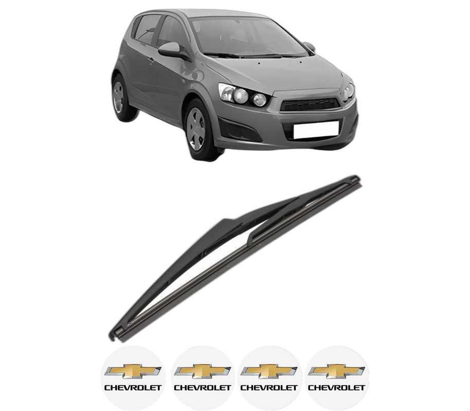 Stergator lamela spate CHEVROLET AVEO Hatchback (T300) din 2011 - 2015, pentru luneta auto, Valeo Silencio, din cauciuc siliconat rezistent, 4 Stickere Auto CHEVROLET