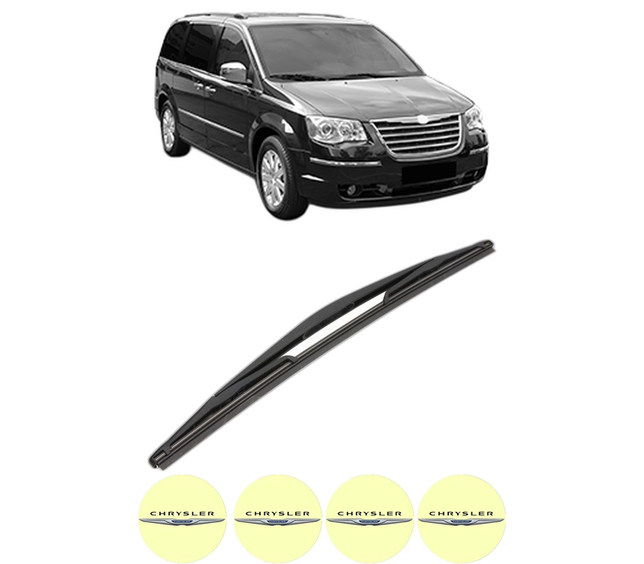 Stergator lamela spate CHRYSLER GRAND VOYAGER V (RT) din 2008 - 2011, pentru luneta auto, Valeo Silencio, din cauciuc siliconat rezistent, 4 Stickere Auto CHRYSLER