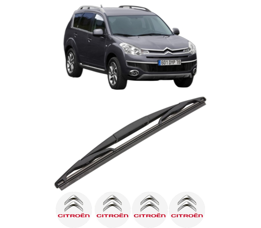 Stergator lamela spate CITROEN C-CROSSER Van (VU_) din 2007 - 2012, pentru luneta auto, Valeo Silencio, din cauciuc siliconat rezistent, 4 Stickere Auto CITROEN
