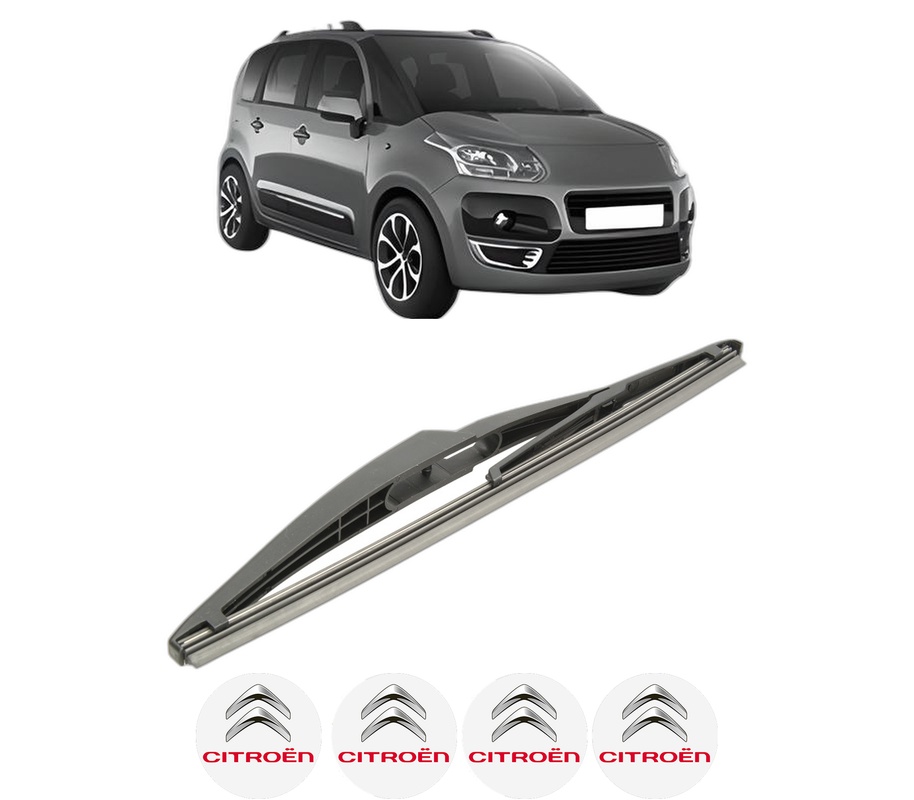 Stergator lamela spate CITROEN C3 PICASSO (SH_) din 2008 - 2017, pentru luneta auto, Bosch Twin, din cauciuc siliconat rezistent, 4 Stickere Auto CITROEN
