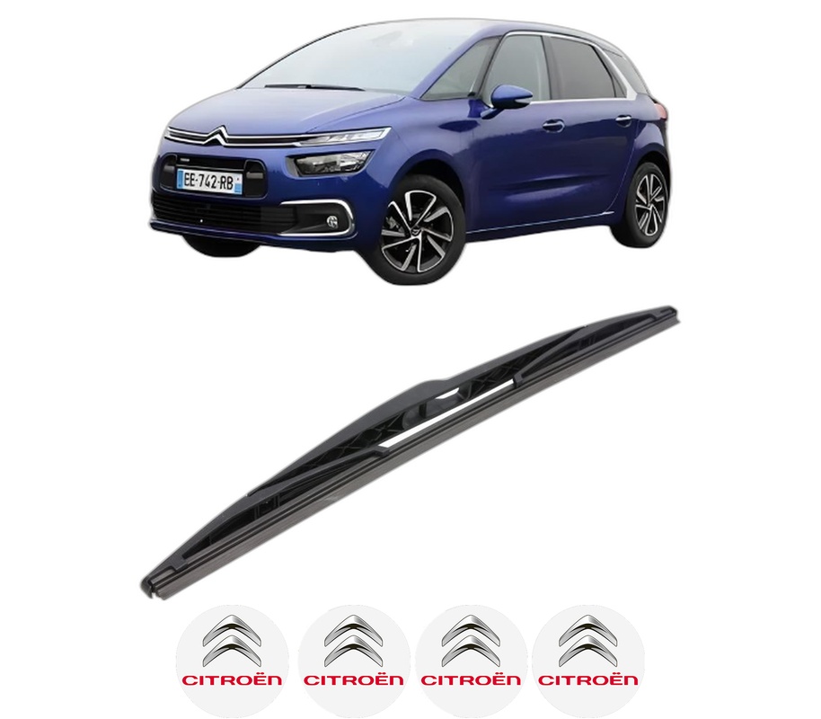 Stergator lamela spate CITROEN C4 PICASSO II din 2013 - 2018, pentru luneta auto, Bosch Twin, din cauciuc siliconat rezistent, 4 Stickere Auto CITROEN