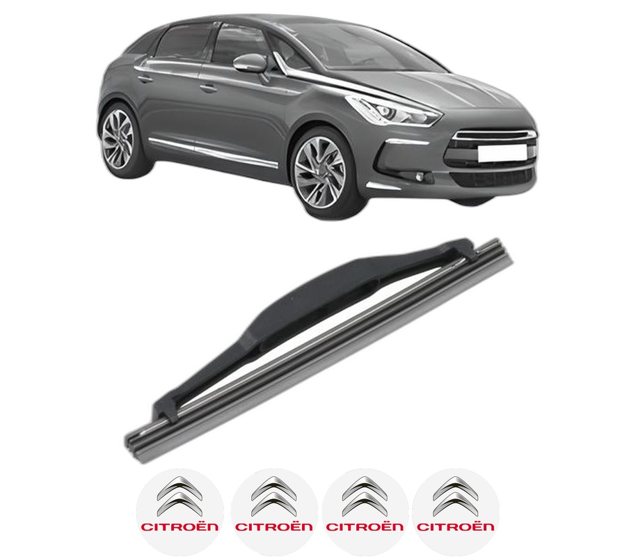 Stergator lamela spate CITROEN DS5 din 2011 - 2015, pentru luneta auto, Valeo Silencio, din cauciuc siliconat rezistent, 4 Stickere Auto CITROEN